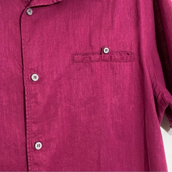 Mexx men burgundy button down preppy casual career work short sleeve shirt - Picture 3 of 8